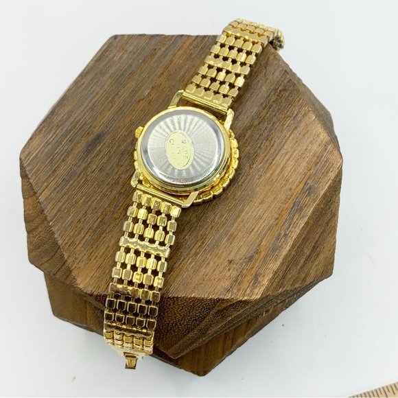 Jalga Quartz watch with black and clear prong set sparkling rhinestone 7” - Picture 3 of 6